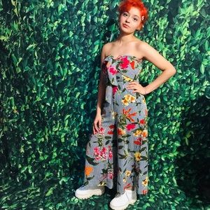 Floral Strapless Jumpsuit